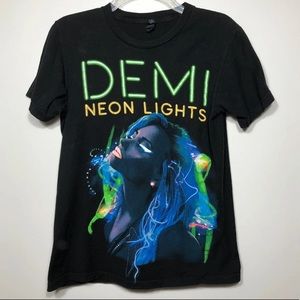 Demi Lovato 2014 Neon Lights Tour Tee Black Size S